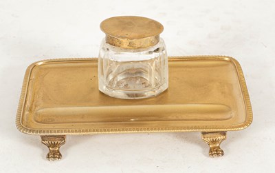 Lot 288 - A silver gilt inkstand