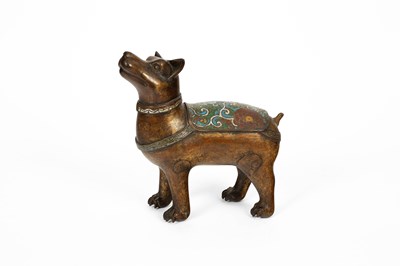 Lot 561 - A Japanese cloisonné on bronze figure of a dog