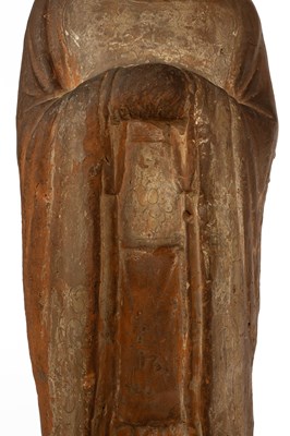 Lot 563 - A large standing pottery figure of an official