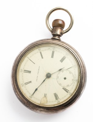 Lot 308 - A 14K gold and enamel lady's half-hunter fob watch