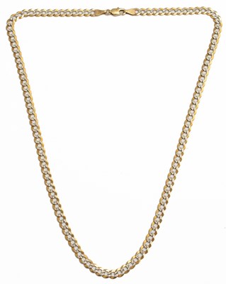 Lot 205 - An Italian 9k yellow gold flat curb link necklace