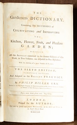 Lot 239 - Gardening: Miller (Philip) The Gardeners Dictionary