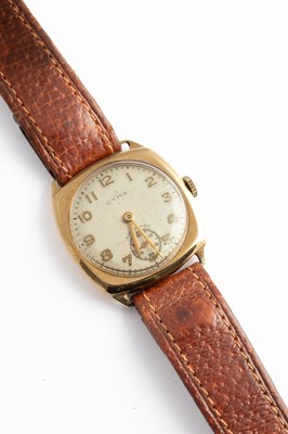 Lot 311 - A Cyma wristwatch on a leather strap