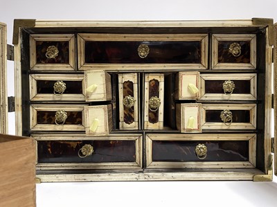 Lot 426 - A late 17th Century Iberian ivory and tortoiseshell casket