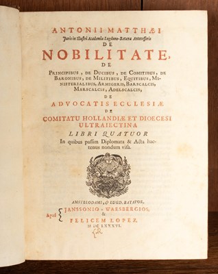 Lot 284 - Matthaeus (Antonius) De Nobilitate