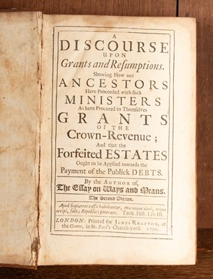 Lot 287 - [Davenant (Charles)] A Discourse upon Grants and Resumptions