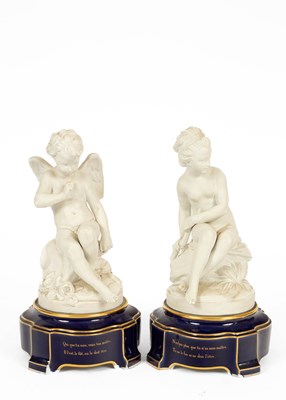 Lot 750 - A pair of Sèvres biscuit figures