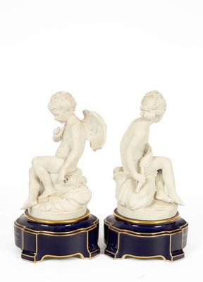 Lot 750 - A pair of Sèvres biscuit figures