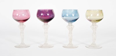 Lot 401 - A set of four Art Deco glasses