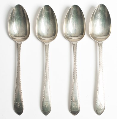 Lot 114 - Four George IV Irish silver dessert spoons