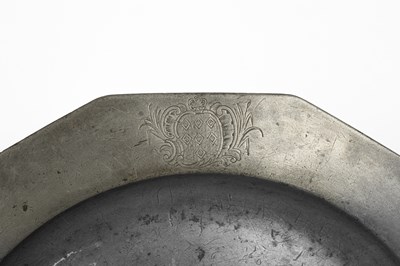 Lot 7 - An early 18th Century twelve-sided pewter dish