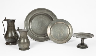 Lot 54 - Two pewter flagons