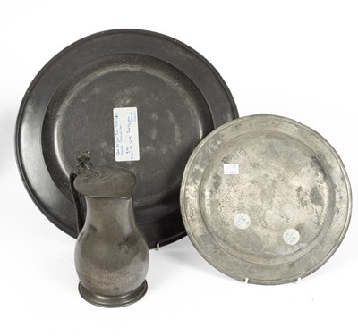 Lot 54 - Two pewter flagons
