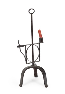 Lot 64 - An early 18th Century wrought iron candlestand