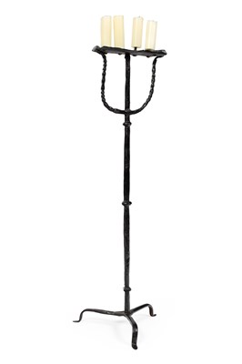 Lot 32 - An 18th Century wrought iron candlestand