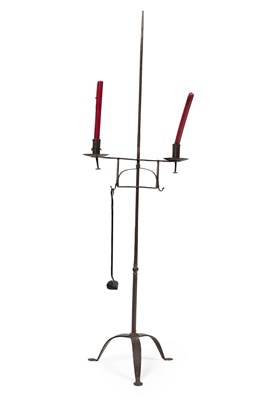 Lot 33 - An 18th Century wrought iron candlestand