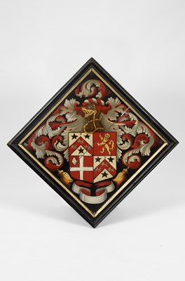 Lot 1 - An early 18th Century hatchment of arms