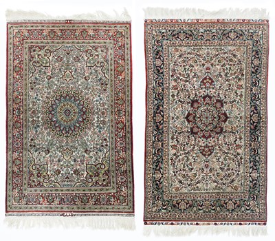 Lot 68 - Two Hereke silk rugs