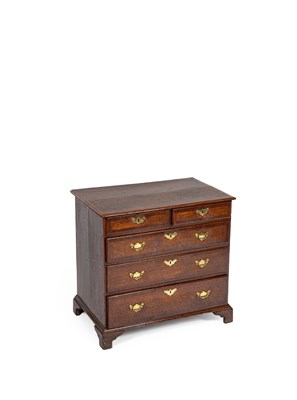 Lot 59 - A George II oak five drawer chest