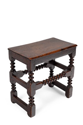 Lot 41 - A Charles II oak stool