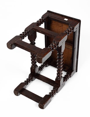 Lot 41 - A Charles II oak stool