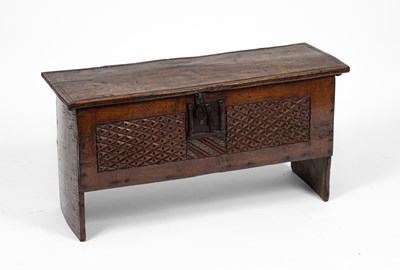 Lot 67 - A James I oak six-plank chest