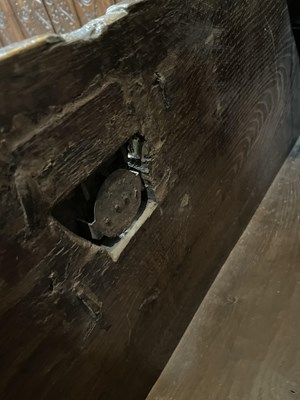 Lot 67 - A James I oak six-plank chest