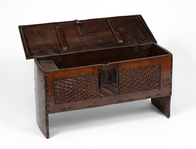 Lot 67 - A James I oak six-plank chest