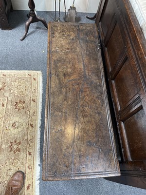 Lot 67 - A James I oak six-plank chest