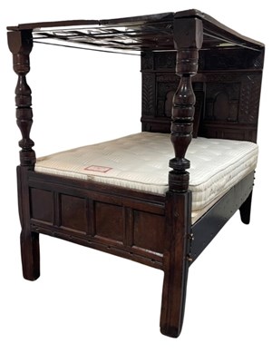 Lot 16 - A Charles II oak tester bed