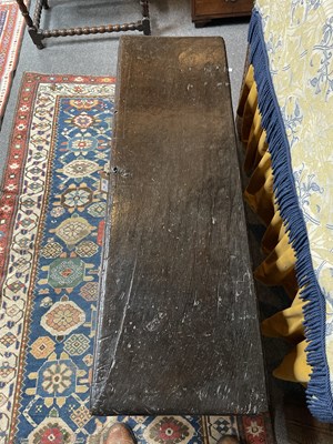 Lot 14 - An Elizabethan oak six-plank chest