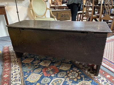 Lot 14 - An Elizabethan oak six-plank chest