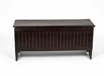 Lot 14 - An Elizabethan oak six-plank chest