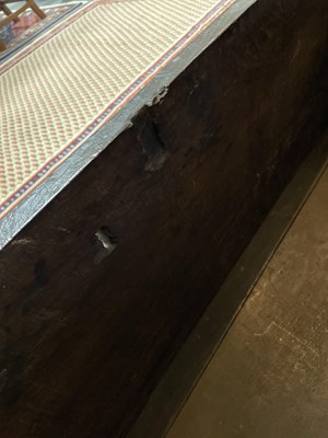 Lot 14 - An Elizabethan oak six-plank chest