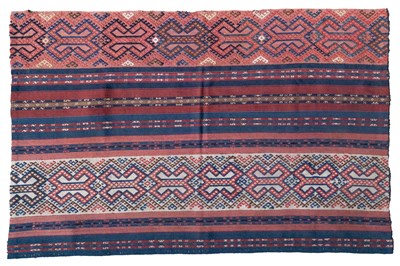 Lot 659 - An Uzbek Turkmen embroidered kilim panel