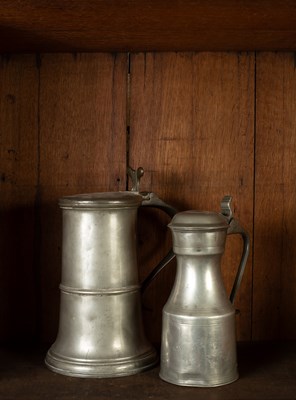 Lot 195 - Two Scottish pewter flagons