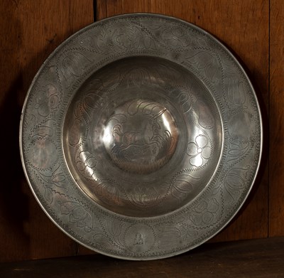 Lot 203 - A German pewter bowl