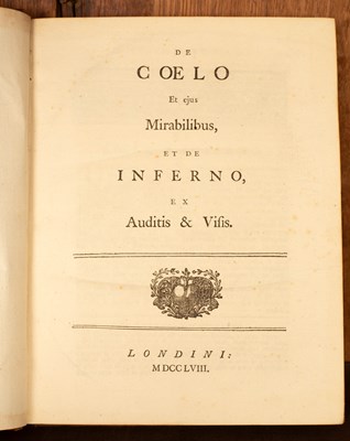 Lot 400 - Swedenborg (Emanuel) De coelo et ejus mirabilibus, et de inferno