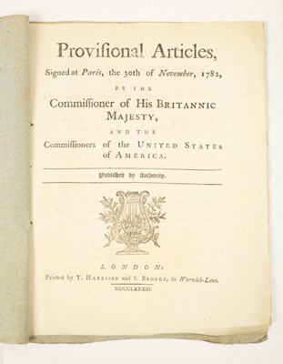 Lot 404 - [Treaty of Paris] Provisional Articles, Signed at Paris, the 30th of November 1782