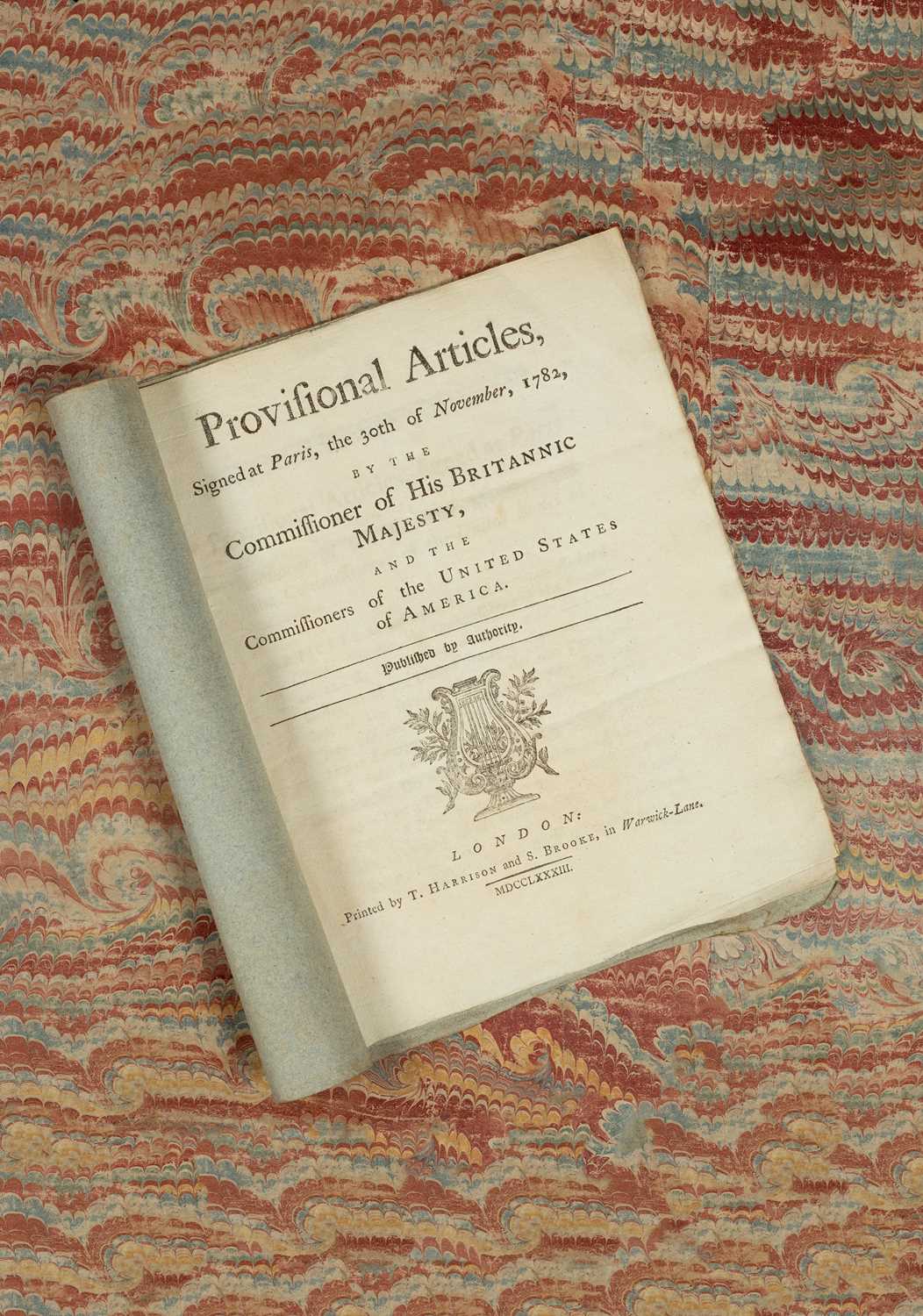 Lot 404 - [Treaty of Paris] Provisional Articles, Signed at Paris, the 30th of November 1782