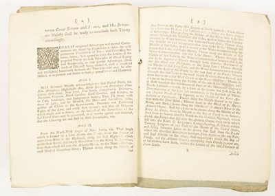 Lot 404 - [Treaty of Paris] Provisional Articles, Signed at Paris, the 30th of November 1782