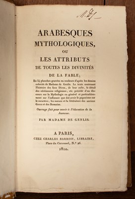 Lot 379 - Genlis [(Stéphanie Félicité, Comtesse de)] Arabesques Mythologiques