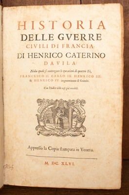 Lot 386 - Davila (Enrico Caterino) Historia delle Guerre Civili di Francia