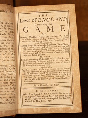 Lot 417 - [Nelson, (William)] The Laws of England Concerning the Game