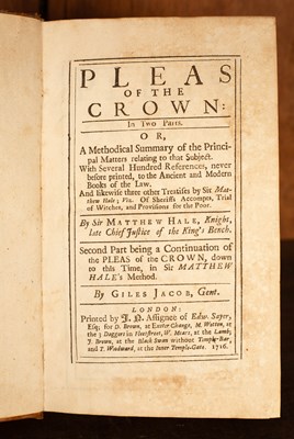 Lot 419 - Witches: Hale (Sir Matthew) Pleas of the Crown