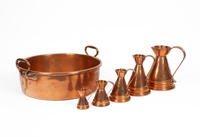 Lot 163 - A copper preserving pan