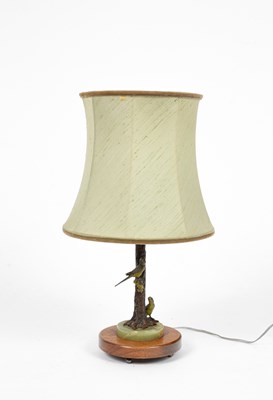 Lot 420 - A cold painted bronze table lamp