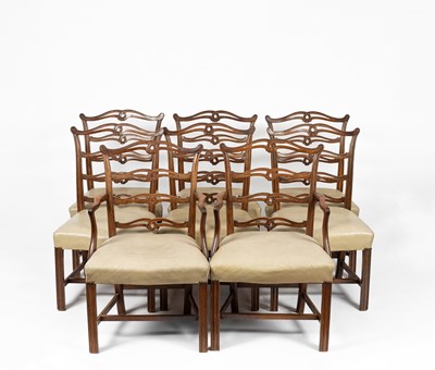 Lot 343 - A set of eight George III mahogany dining chairs