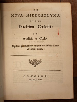 Lot 447 - [Swedenborg (Emanuel)] De nova Hierosolyma et ejus Doctrina Coelesti