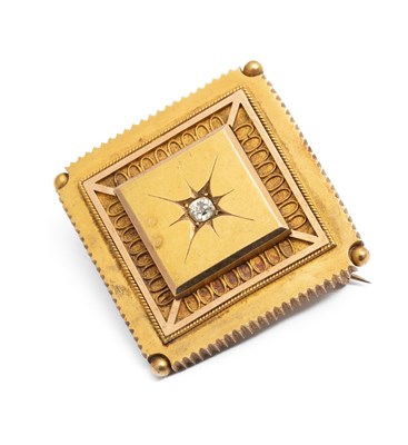 Lot 217 - A Victorian square brooch